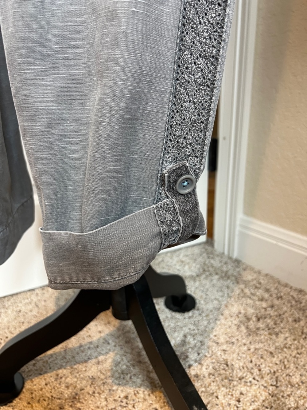 SUNDANCE Gray Organia Lace Roll Up Pant - Picture 8 of 11
